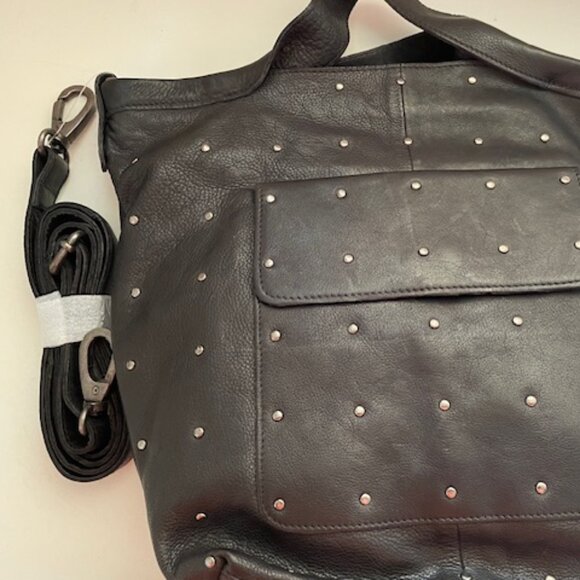 Latico Leathers Black Jagger Studded Crossbody Tote Brand NEW - Picture 5 of 9